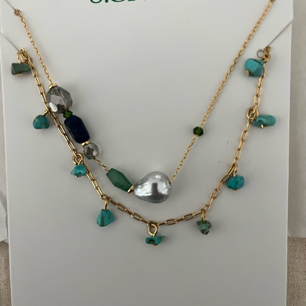J. Crew Layered Stone Necklace, NWT, Gorgeous!